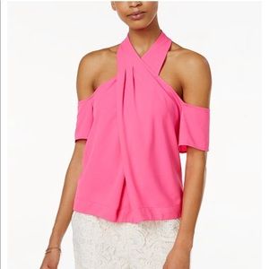 RACHEL Rachel Roy Cold-Shoulder Halter Top
